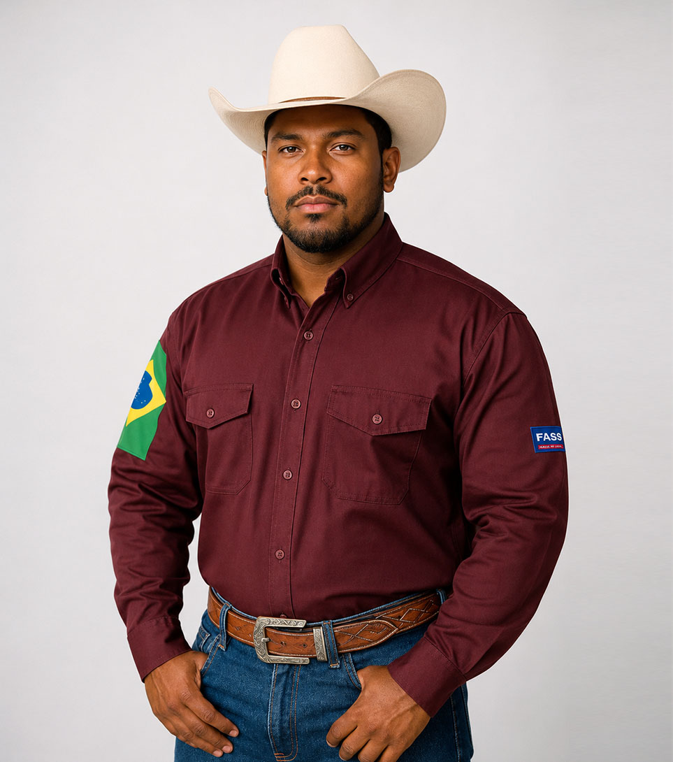 Camisa manga longa cowboy campo agro