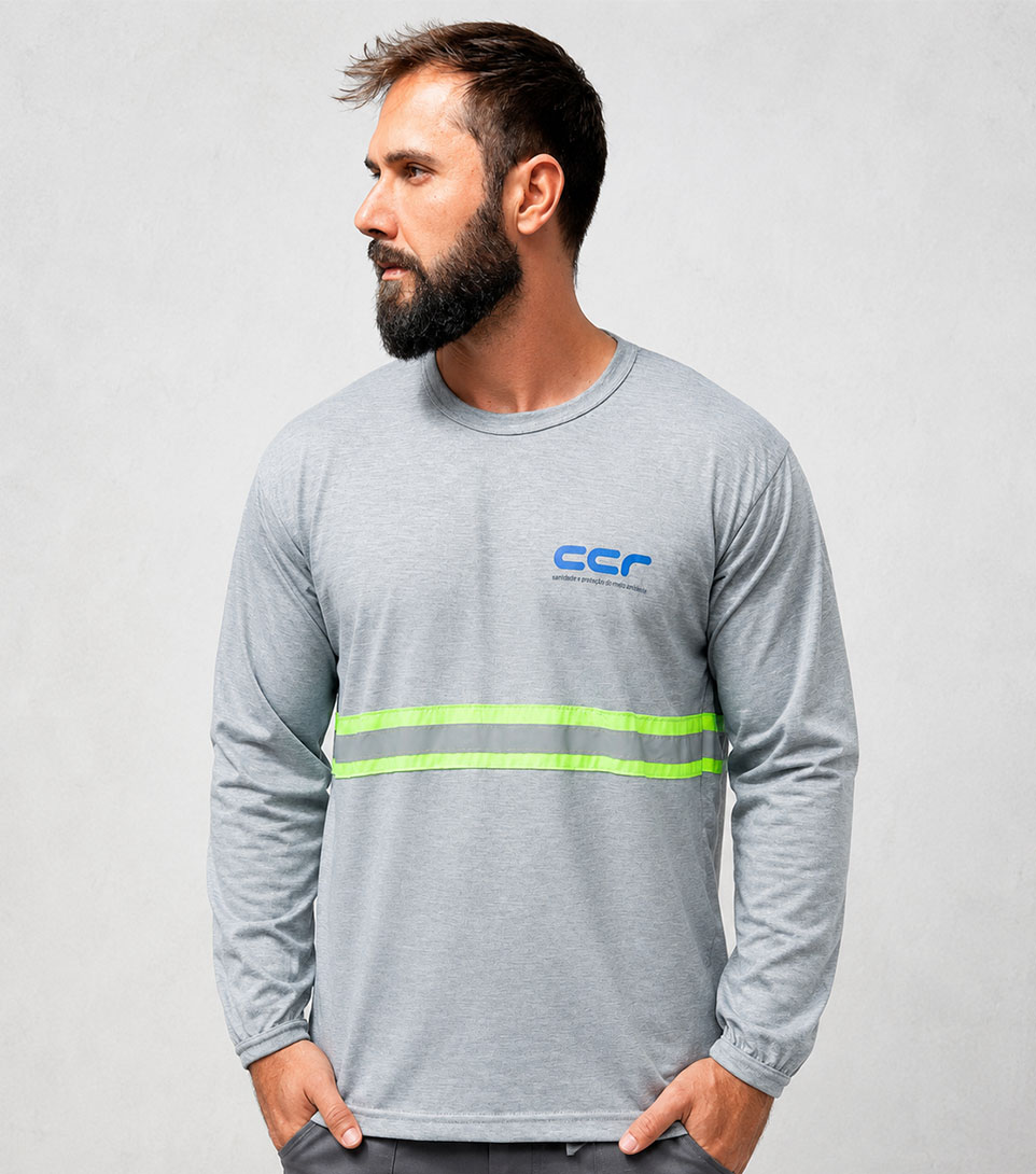Camiseta CCR neon refletivo uniforme operacional construção