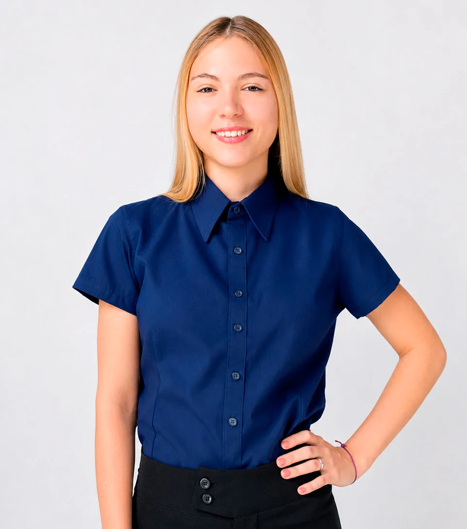 Camisa polo marinho manga curta — uniforme para supervisores e equipe administrativa